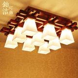 中式客厅灯具大灯大气大厅灯复古实木9头东南亚美式吸顶灯日式灯