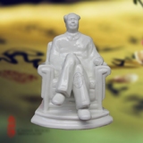 景德镇陶瓷 陶瓷雕塑毛泽东创意礼品家居饰品摆件 小座椅毛主席像