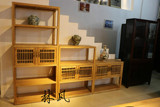新中式老榆木免漆餐边柜酒水柜陈列柜组合柜实木柜类家具