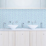 韩国进口墙贴蓝绿条纹马赛克瓷砖贴 厨房浴室卫生间腰线HPC-1324S