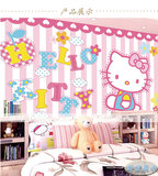 可爱大型壁画凯蒂猫背景卧室KTV壁纸主题粉色女儿童房间卡通墙纸
