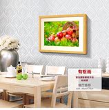 饭厅水果苹果装饰画现代餐馆无框画厨房挂画餐厅壁画时尚简约版画