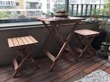 外茶桌木质简易休闲桌子椅子包邮实木双人餐桌椅组合折叠小户型户