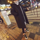 2015秋冬韩版新款黑色中长款羽绒服加厚棉衣外套女学生面包服
