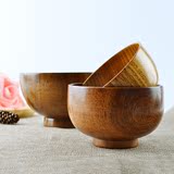 天然实木手工木碗 出口热销酸枣木儿童安全饭碗 日式木质餐具套装