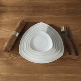 创意纯白色陶瓷盘子蛋糕盘西餐盘牛排盘平盘浅盘西式酒店餐具菜盘