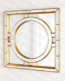 方形镜子金色美式浴室镜玄关镜装饰卫浴欧式古典化妆镜壁镜金色