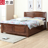 方迪纯实木床橡木储物床1.5高箱1.8米箱体双人床欧式胡桃卧室家具