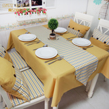 简约现代北欧宜家田园纯色素色单色黄色桌布桌旗盖布茶几台布餐桌