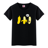 梦想巴士夏装新款香蕉卡通印花图案T恤衫男女情侣上衣潮HNCP 056