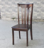现代中式实木餐椅 橡木餐椅 黑胡桃色吃饭凳子硬座椅子
