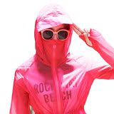 2016中长款防晒衣女夏超薄透气长袖连帽大码沙滩服防紫外线外套潮