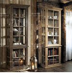 法式实木书柜置物柜 美式乡村实木餐边柜 简约木质环保高柜 定制