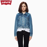 Levi's李维斯女士修身蓝色水洗短款牛仔外套70270-0073