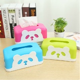 韩版时尚可爱熊猫长方形纸巾盒抽纸盒 家用客厅茶几餐桌纸巾筒
