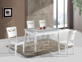 欧款式现代简约经济型全实木框架桌面大理石餐桌椅组合江浙沪包邮