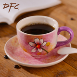 DFC陶瓷咖啡杯 手绘田园红茶杯碟手绘拉花杯欧式茶具英式下午茶杯