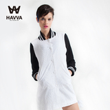 HAVVA春季女装风衣女夏中长款网眼长袖外套上衣立领外套休闲H4189