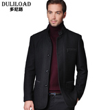 多尼路2015春装新款男装外套 中年男士商务羊毛大衣 短款羊绒夹克