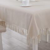 馨相伴气质纯色桌布布艺棉麻餐桌椅垫套装现代简约长方形茶几台布