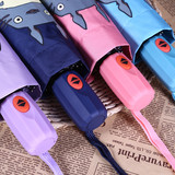 韩版创意小清新龙猫小路 全自动折叠雨伞 三折遮阳晴雨伞太阳伞女