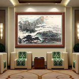 国画中式办公室装饰画客厅风水靠山山水画酒店巨幅风景画万里长城