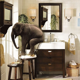 欧杜莎实木个性小空间美式乡村浴室柜镜柜组合洗脸盆陶瓷盆卫浴柜