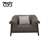艺百分中式全实木沙发客厅软面沙发简约沙发椅布艺双人沙发SF139