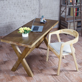 美式乡村复古铁艺全实木会议桌工作桌餐桌咖啡长桌长凳组合特价