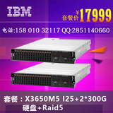 IBM机架式服务器 X3650M5 I25+2*300G硬盘+Raid5 套餐