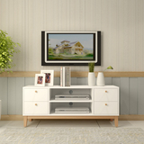 烤漆电视柜 白橡木实木脚 电视机柜高柜 简约客厅地柜 北欧1.2米