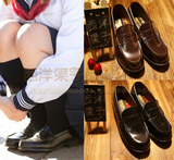 日本雪松原单 日系学院风万用学生鞋 平跟特价表演鞋jk制服鞋棕黑