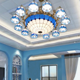 地中海风格吊灯家装客厅灯铁艺创意美式田园吊灯大厅卧室餐厅吊灯