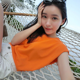夏季韩版性感露脐背心女 宽松针织短款套头打底衫上衣高腰无袖t恤