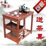 实木茶台 中式仿古榆木小茶桌椅组合 茶艺桌电磁炉功夫小茶几古艺