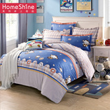 故园家纺纯棉卡通四件套 儿童床单被套 动漫冬季全棉床上用品