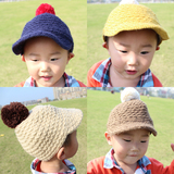 宝宝毛线帽外贸原单婴儿秋冬保暖防风帽韩版男童棒球帽女童马术帽