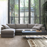 现代简约羽绒布艺沙发组合大小户型日式可拆洗北欧客厅沙发家具