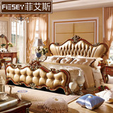 欧式床双人床实木床1.8法式新古典家具美式橡木床深色公主床婚床