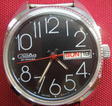 二手苏联黑盘双历老手表（863）