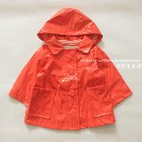 英国外贸原单NE*XT无需代购春季女童儿童橘红防水风衣外套雨衣