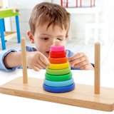 UIO木丸子汉诺塔教具幼婴儿童早教益智力玩具彩虹叠叠乐套圈配对