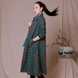 2015新款民族风女装秋冬装中式复古棉衣唐装上衣长款中国外套风衣