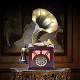 独家复古格调艺术古董电话机留声机造型设计感欧式别墅客厅摆件