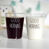 Zakka Good morning北欧风灯工早餐玻璃杯子牛奶果汁杯水杯早安杯