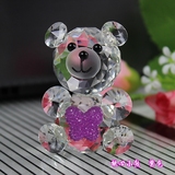 水晶小熊摆件 手机柜台创意礼品珠宝婚房装饰品摆设 生日小礼物