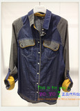 韩国女装 BNX专柜正品代购 牛仔拼色 衬衫外套 100%棉 原1580