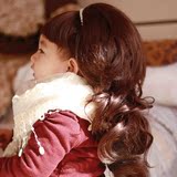 韩版韩国宝宝假发婴儿童假发 公主卷发 女童假发套长卷发两件包邮