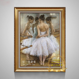 手绘芭蕾舞者油画抽象人物画现代走廊过道玄关挂画舞室装饰画竖版