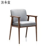 北欧简约餐椅 清木堂 实木餐椅休息椅定制定做设计椅软包实木餐椅